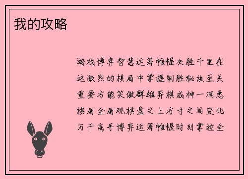 我的攻略